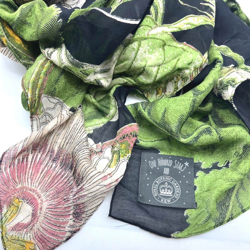 One Hundred Stars Kew Royal Botanic Gardens Passion Flower Scarf Viscose Modal